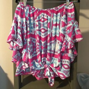SOLD. Vici Pink Off the Shoulder Top Size Small